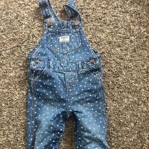 OshKosh B'gosh Heart Pattern Denim Overalls